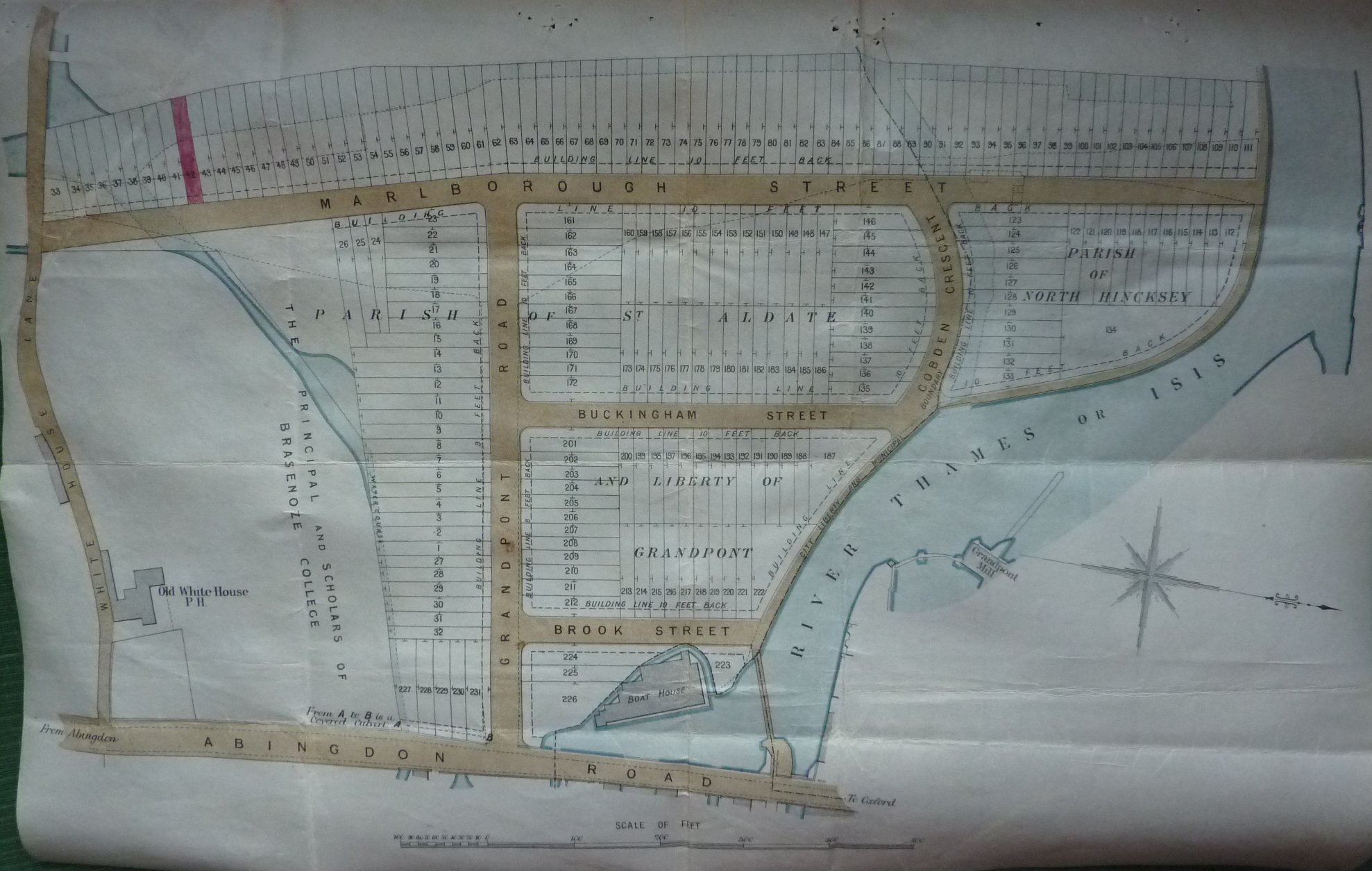 Grandpont estate map Ox Building  Invest Co 1879 1