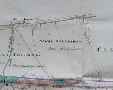 [Map accompanying Daniel Trinders Award 1844, Henry Greenaway fields]